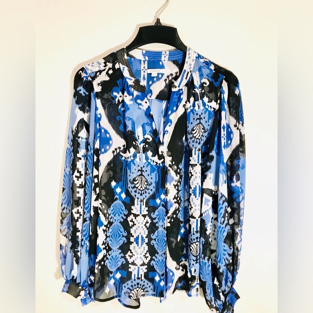 Chico’s Bottom Down shirt Formal airy Lightweight business casual women’s large